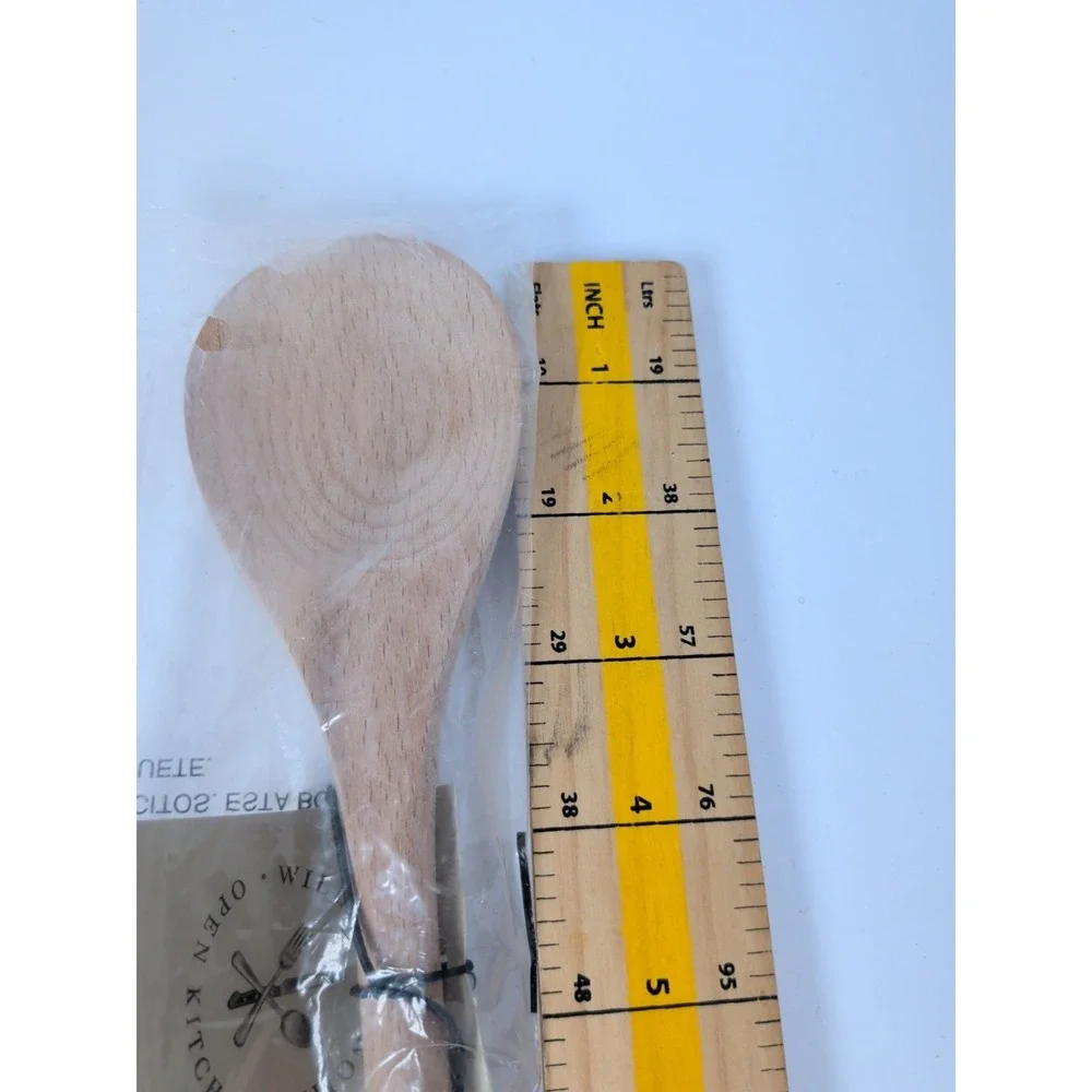 Williams Sonoma Open Kitchen Silicone Spatula & 2 Wooden Spoons - New